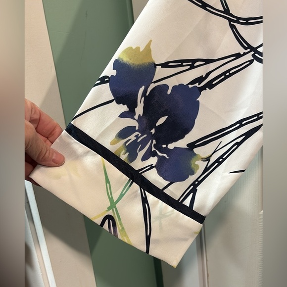 Vtg Natori Classics for Saks Caftan Full Zip Gown Robe Iris Floral Sz XS - Picture 5 of 16